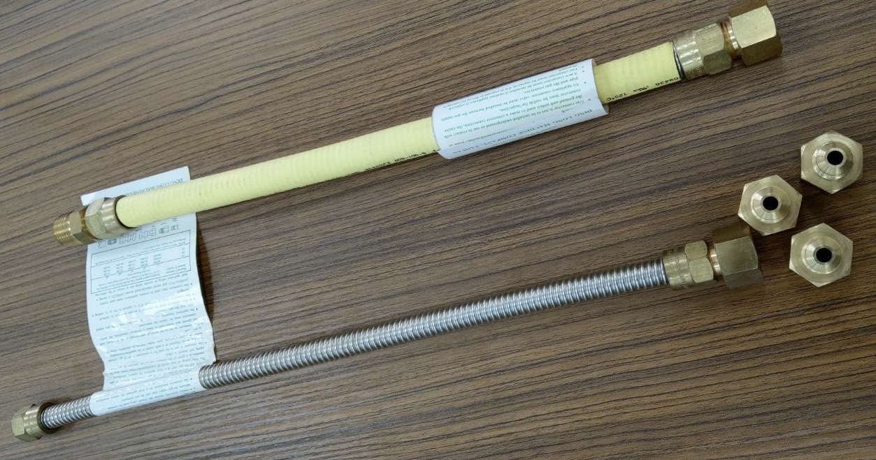 可撓式不銹鋼商用瓦斯管 管用錐度(Taper)公螺紋連接用金屬配件 螺紋金屬可撓管 電子食品化工機具設備管路連接用配件
